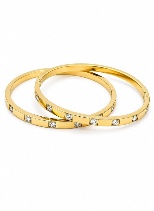 Crystal Line Luxe Bangle - ZIORF
