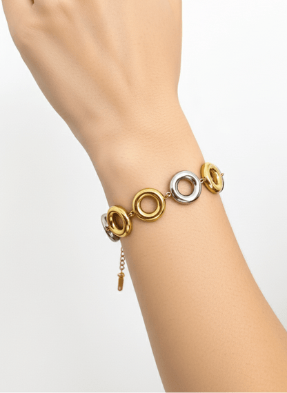 Dual-Tone Orbit Link Bracelet - ZIORF