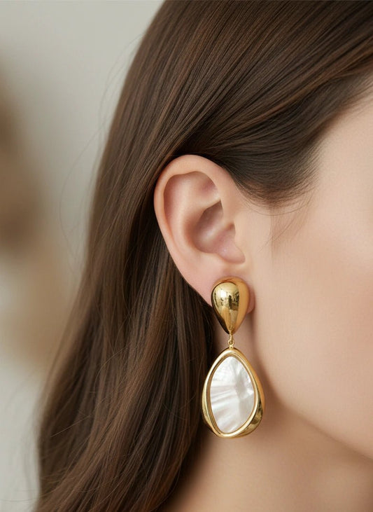 Elegant Teardrop Pearl Earrings - ZIORF