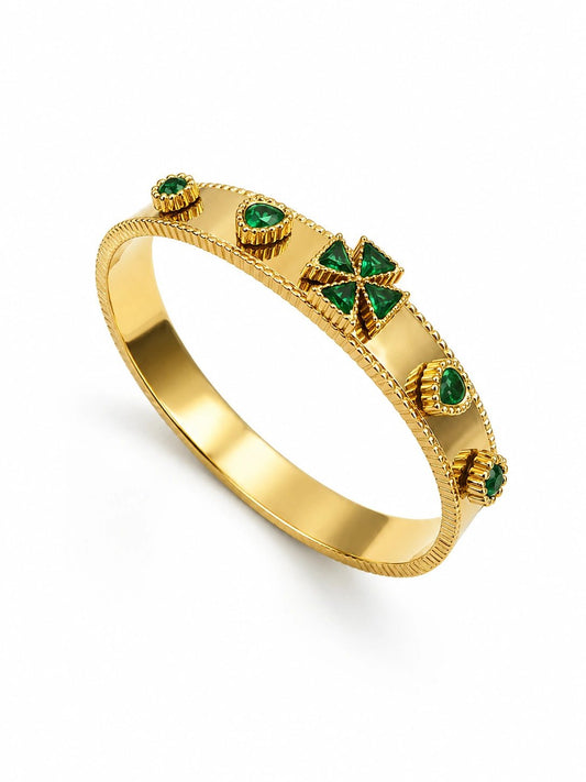 Emerald Accent Bangle - ZIORF