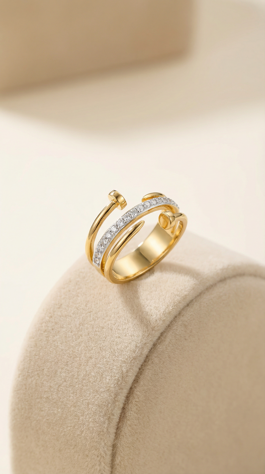 Gold CZ Wrap Ring