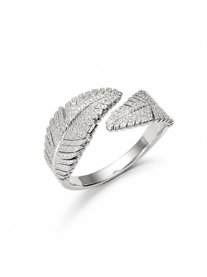 Feather Wrap Ring – Silver - ZIORF