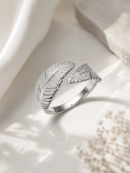 Feather Wrap Ring – Silver - ZIORF