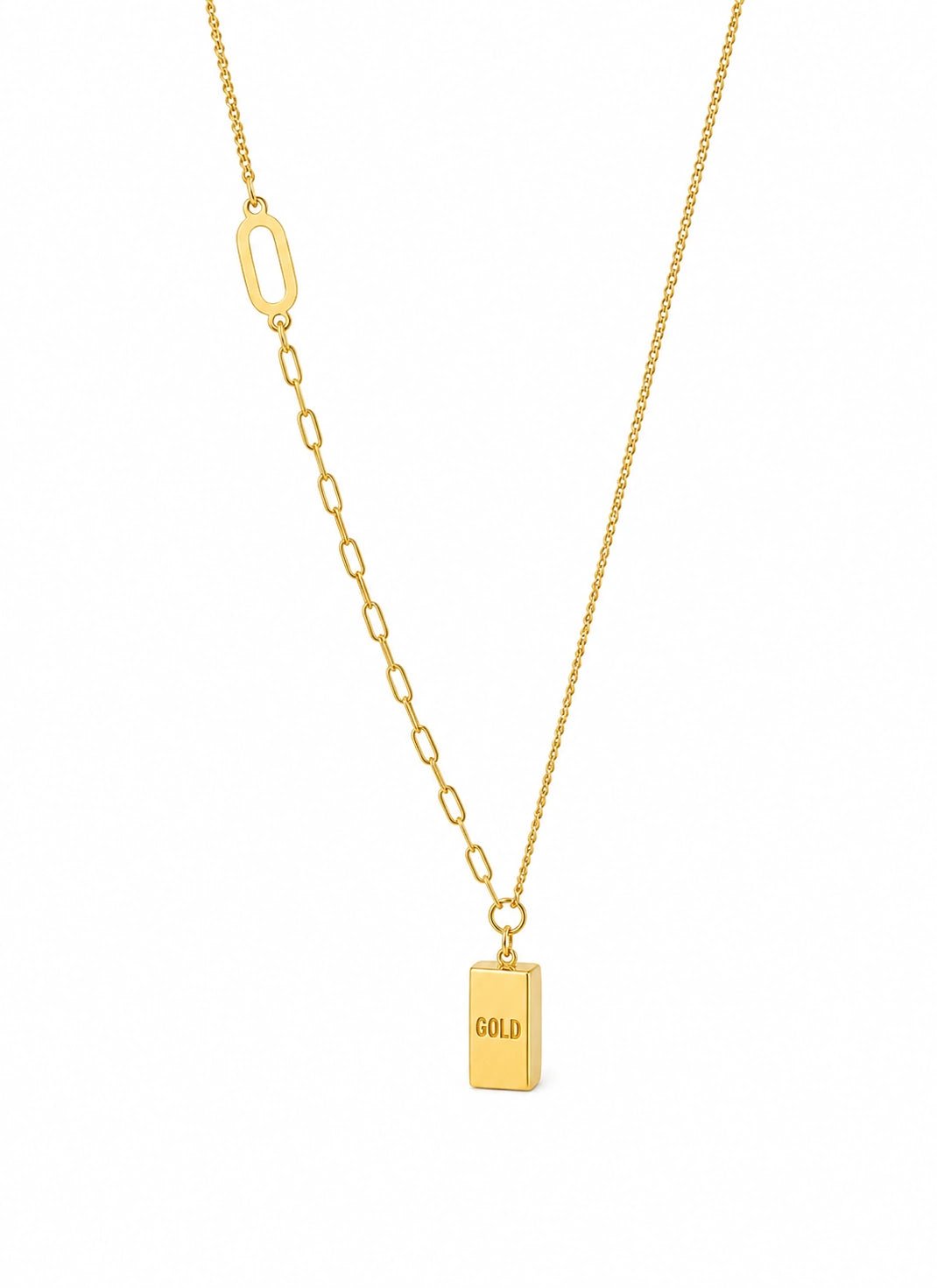Gold Bar Dual-Link Necklace - ZIORF