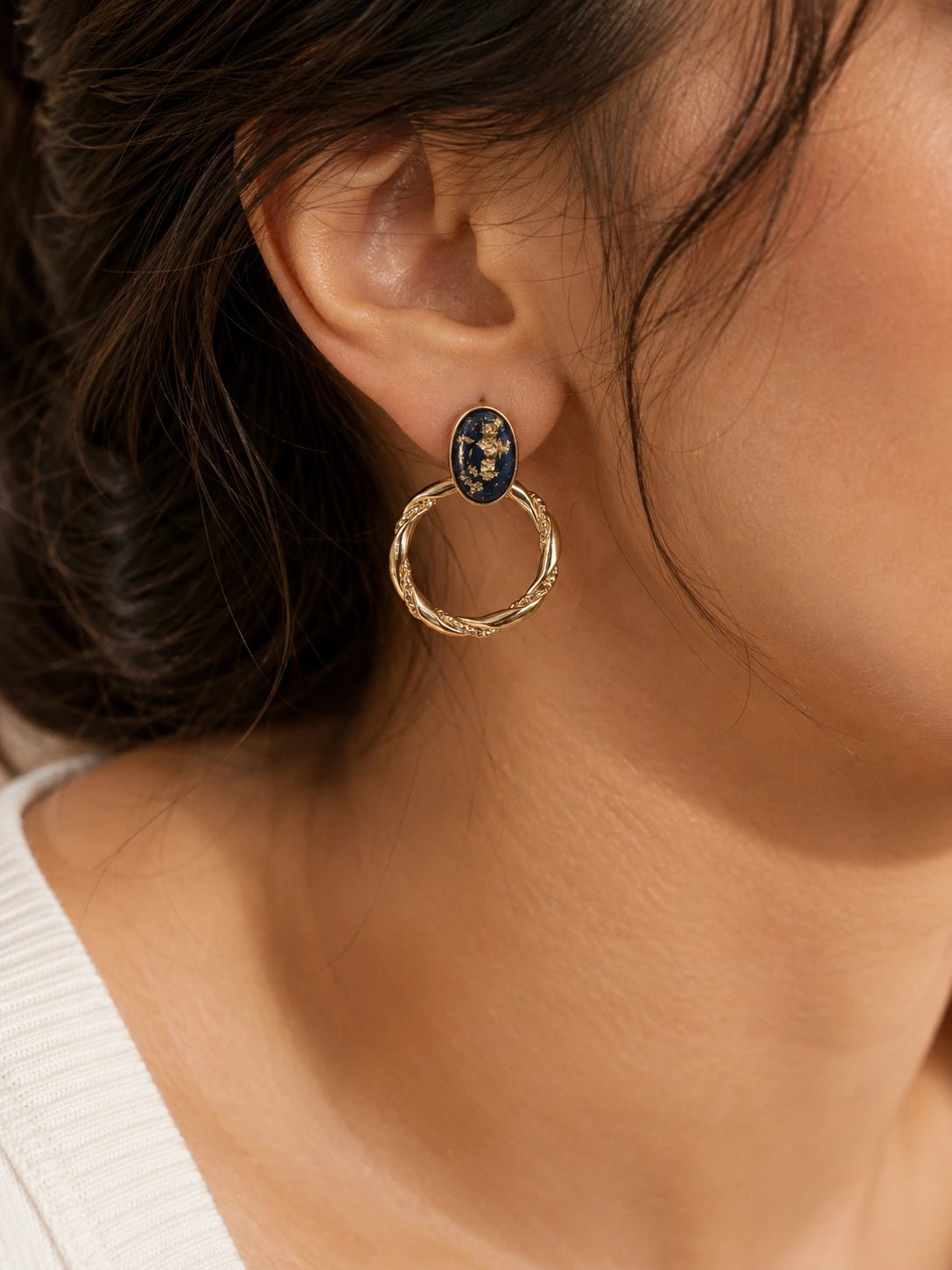 Gold Croissant Hoops - ZIORF