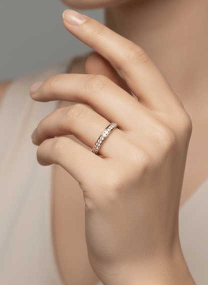 Gold CZ Half-Eternity Ring - ZIORF