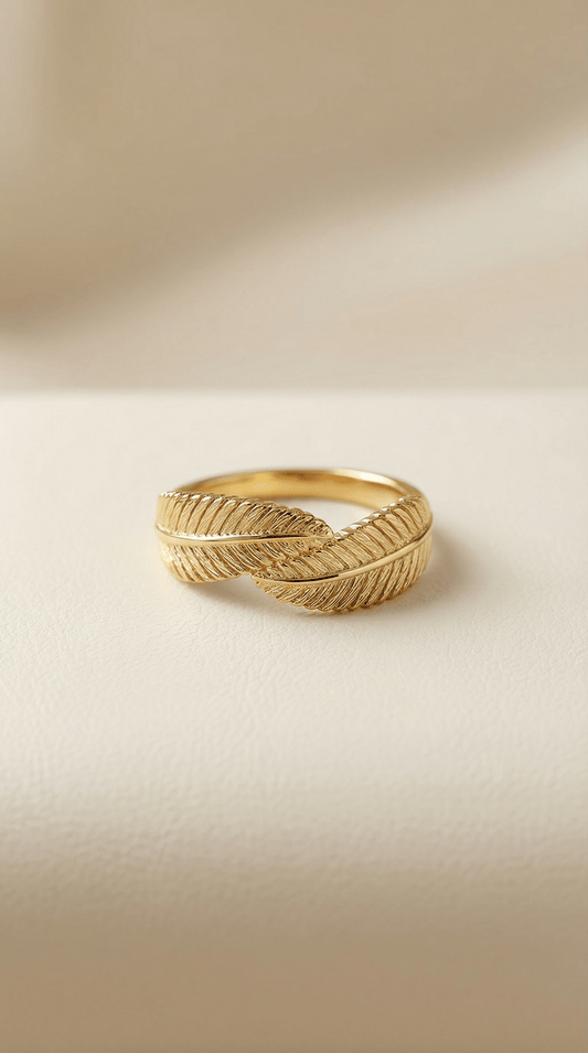 Gold Feather Wrap Ring - ZIORF