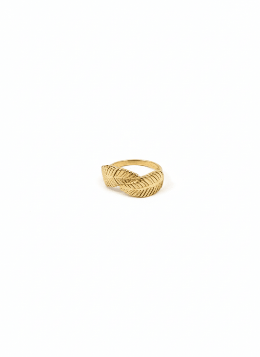 Gold Feather Wrap Ring - ZIORF