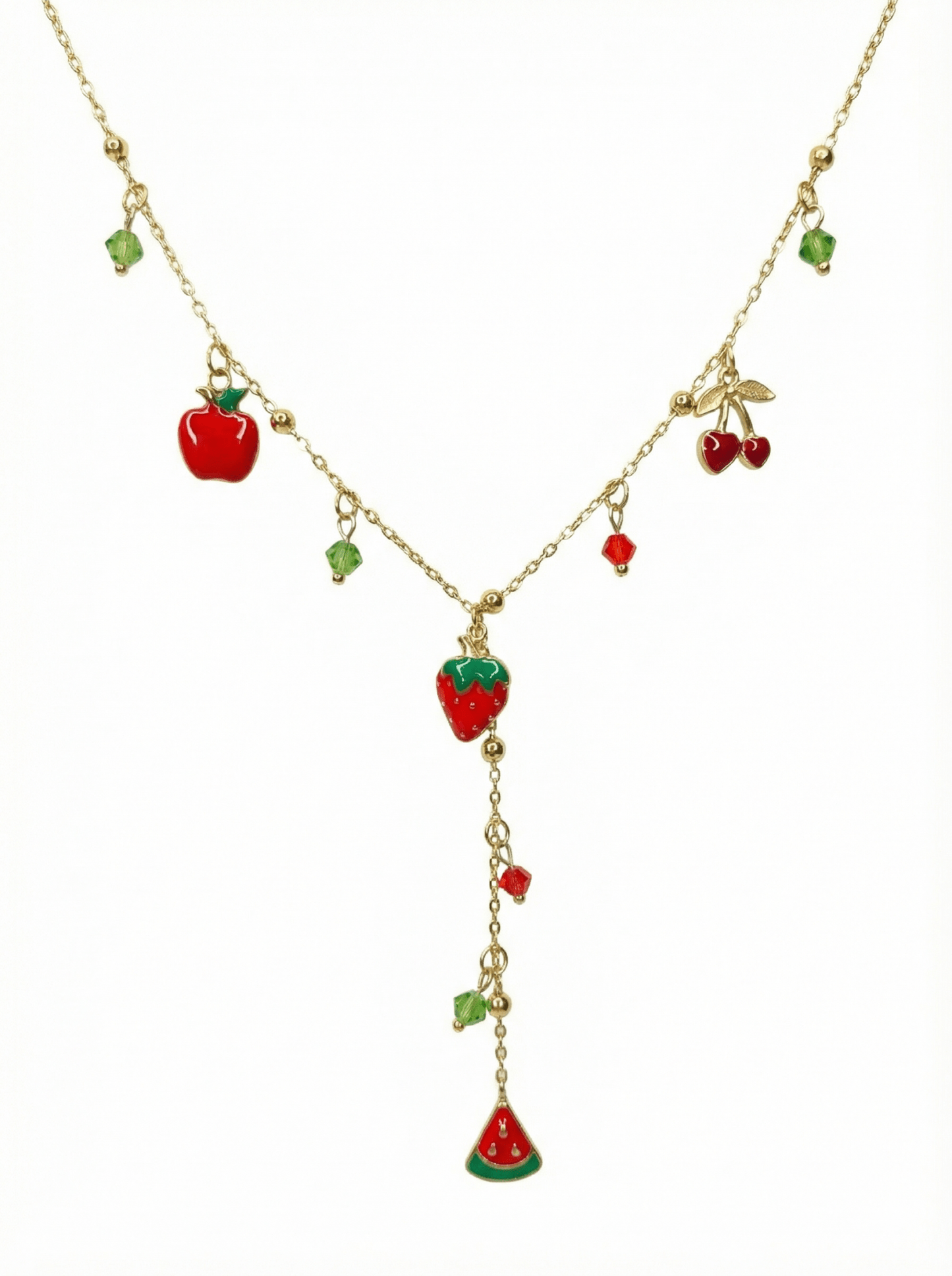 Gold Fruit Charm Necklace - ZIORF