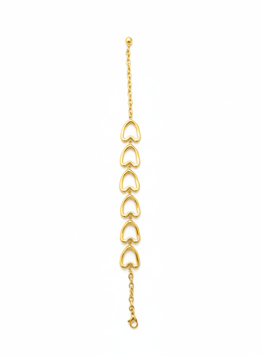 Gold Heart Link Bracelet - ZIORF