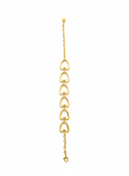 Gold Heart Link Bracelet - ZIORF
