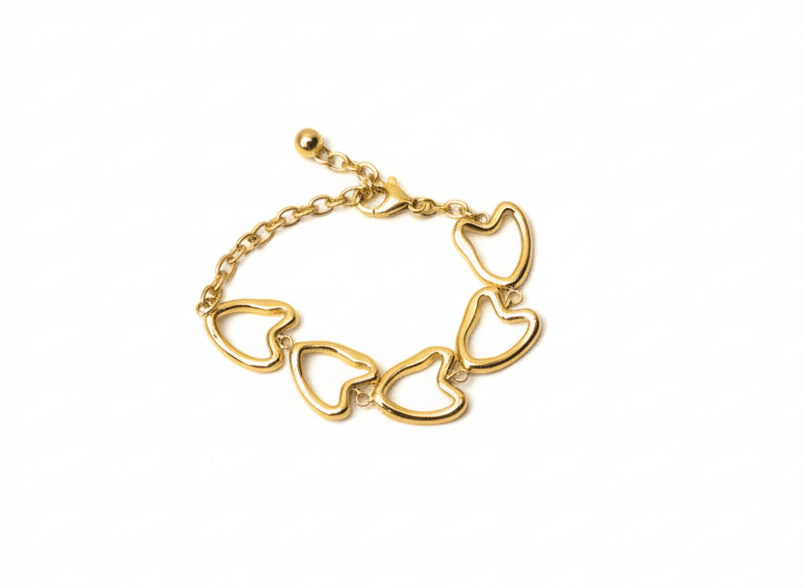 Gold Heart Link Bracelet - ZIORF