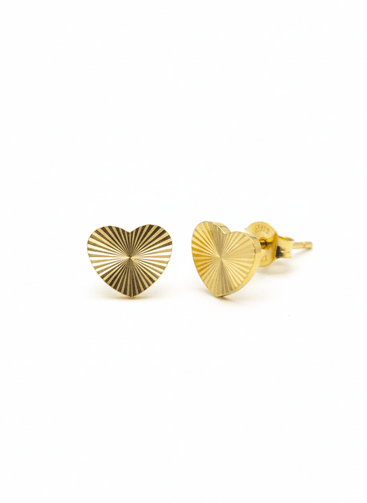 Gold Heart Sunburst Stud Earrings – Minimal Jewellery Australia - ZIORF