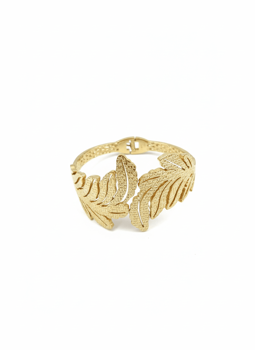 Gold Leaf Statement Bracelet - ZIORF