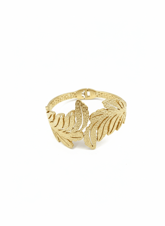 Gold Leaf Statement Bracelet - ZIORF