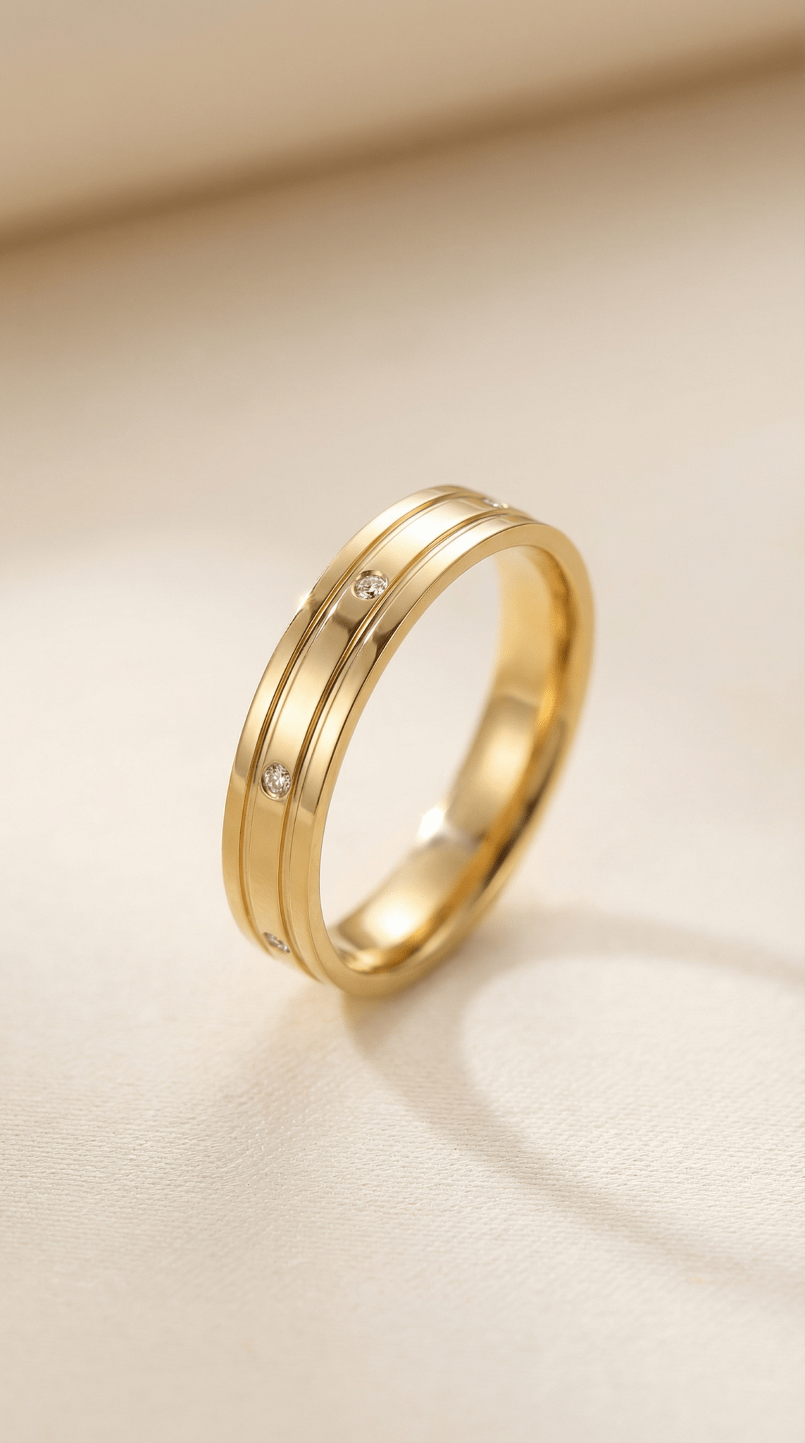 Gold Minimal CZ Band - ZIORF