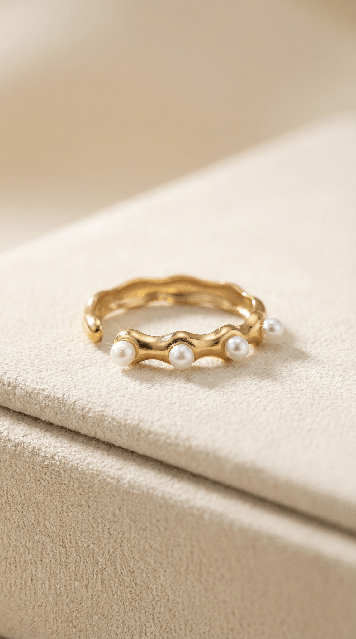 Gold Pearl Wave Band - ZIORF