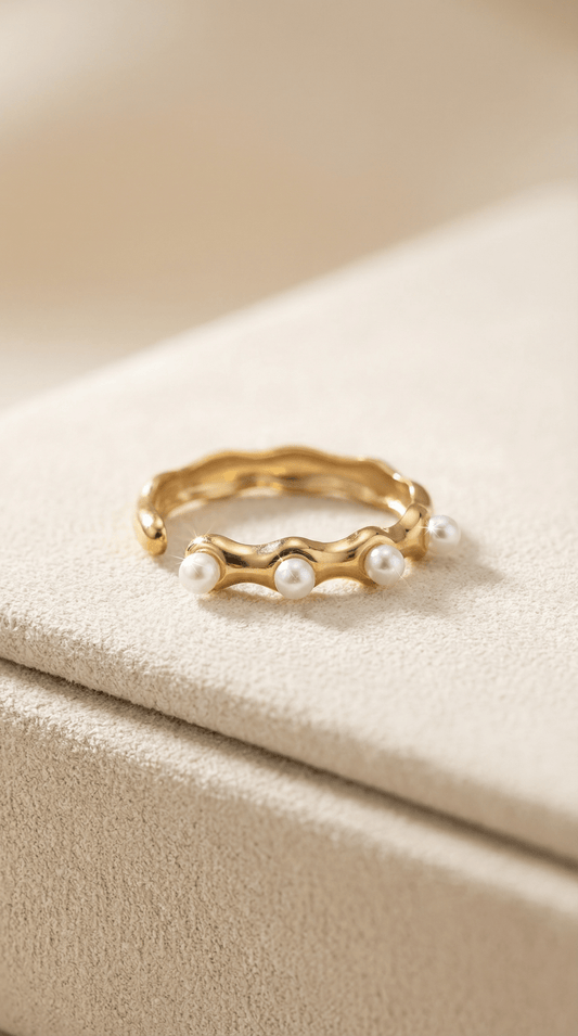 Gold Pearl Wave Band - ZIORF