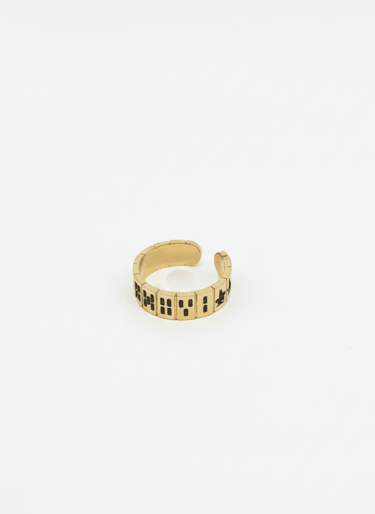 Gold Roman Numeral Adjustable Ring - ZIORF