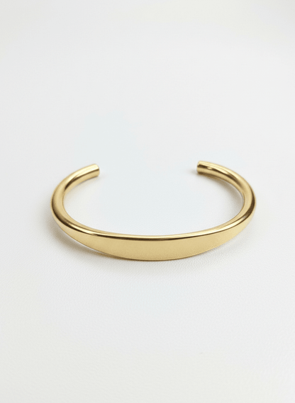 Gold Sleek Minimal Cuff - ZIORF