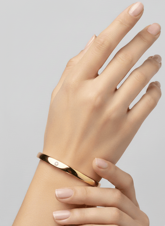 Gold Sleek Minimal Cuff - ZIORF