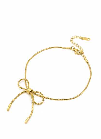 Golden Bow Charm Bracelet - ZIORF