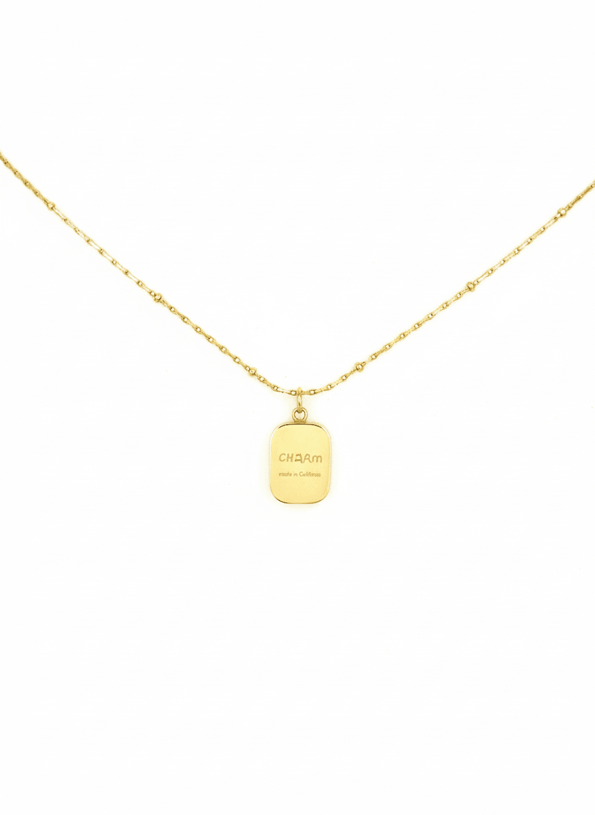 Golden Charm Tag Necklace - ZIORF