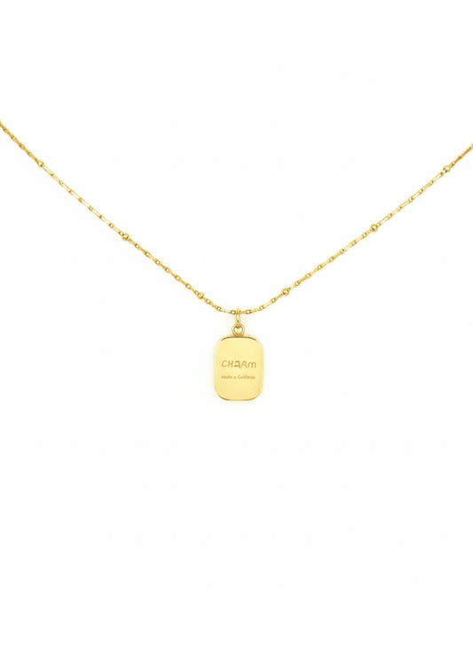 Golden Charm Tag Necklace - ZIORF