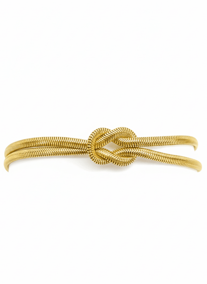 Golden Infinity Knot Cuff Bracelet - ZIORF