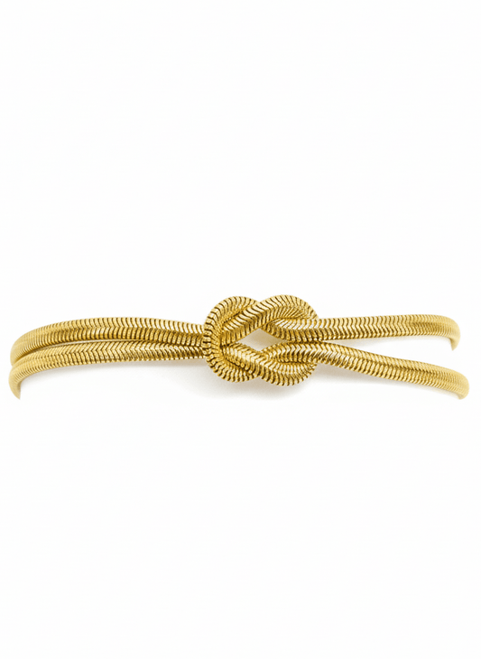 Golden Infinity Knot Cuff Bracelet - ZIORF