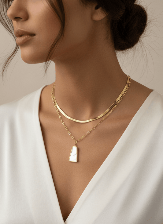 Luna Cascade Layered Pendant Necklace - ZIORF