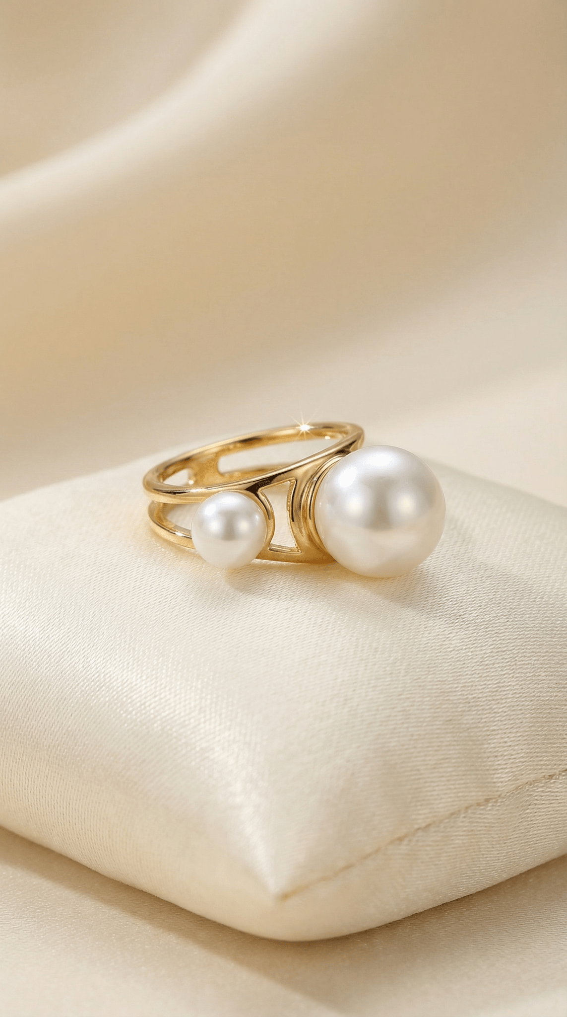 Luna Duo Pearl Ring - ZIORF