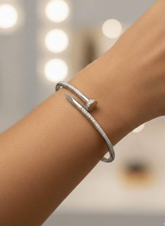 Luxe Pavé Nail Bangle - ZIORF
