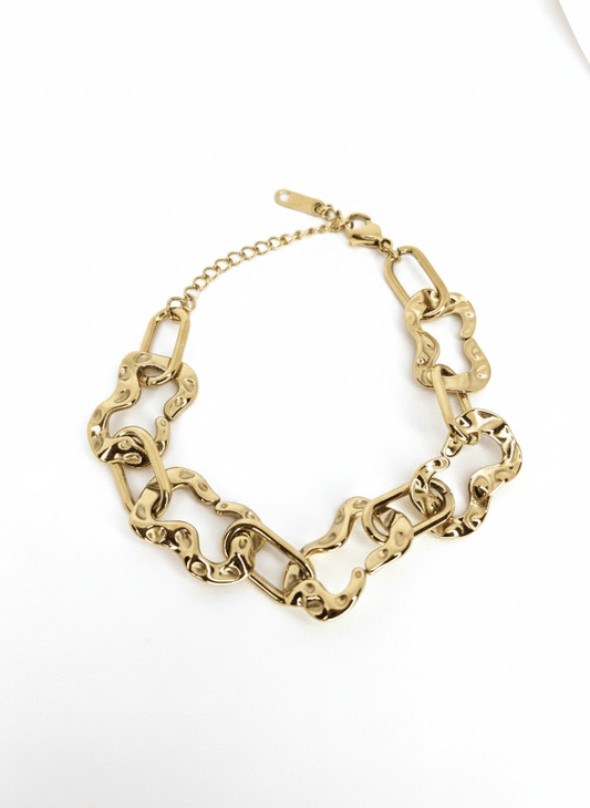 Molten Link Gold Chain Bracelet - ZIORF