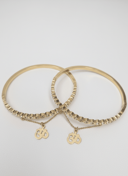 Om Charm Crystal Bangle - ZIORF