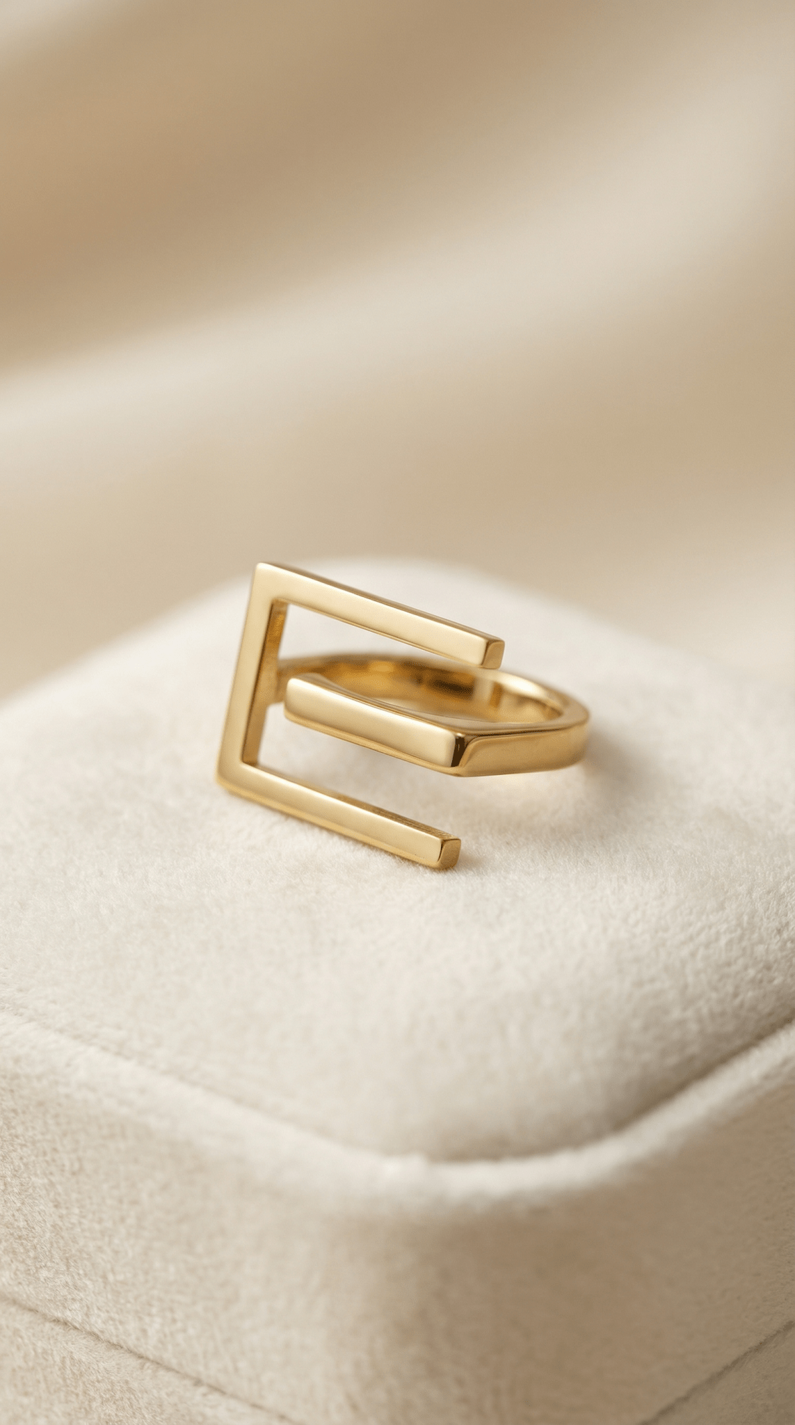 Open Frame Geometric Ring – Gold - ZIORF