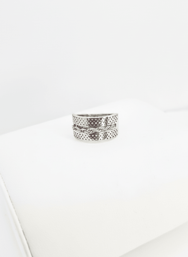 Ornate Heritage Silver Band Ring - ZIORF