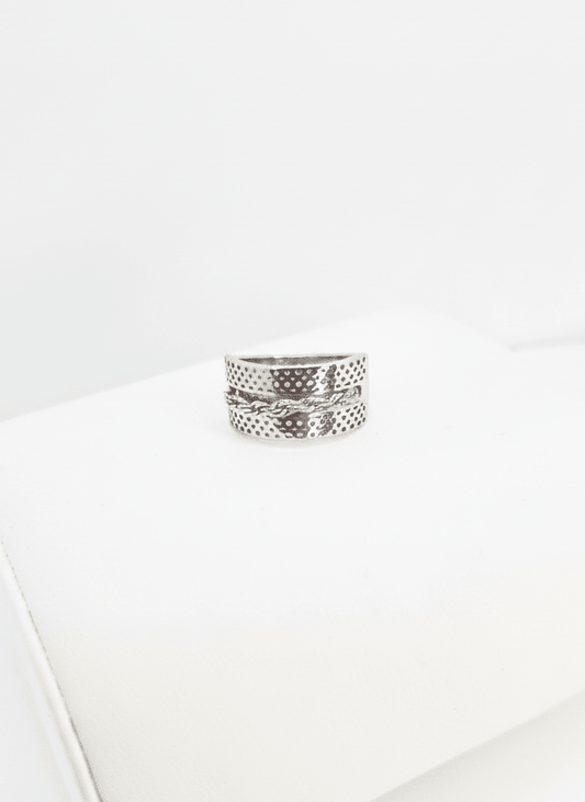 Ornate Heritage Silver Band Ring - ZIORF