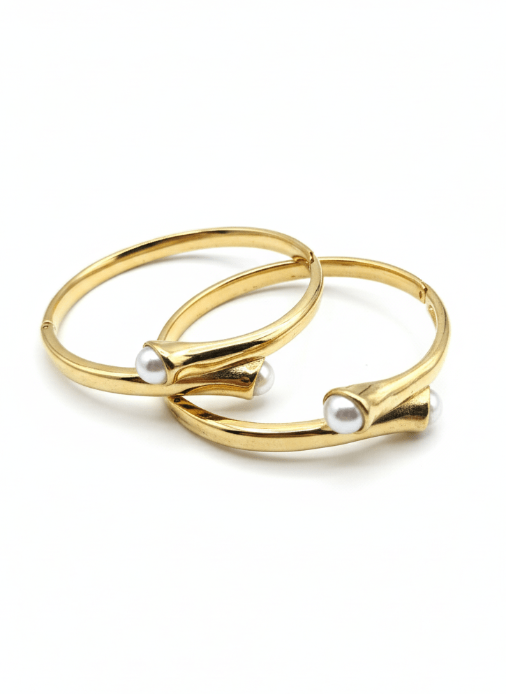 Pearl Bloom Statement Bangle - ZIORF