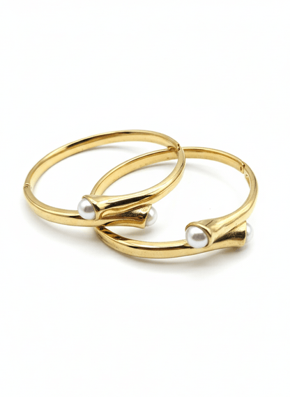 Pearl Bloom Statement Bangle - ZIORF