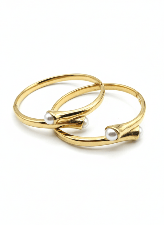 Pearl Bloom Statement Bangle - ZIORF