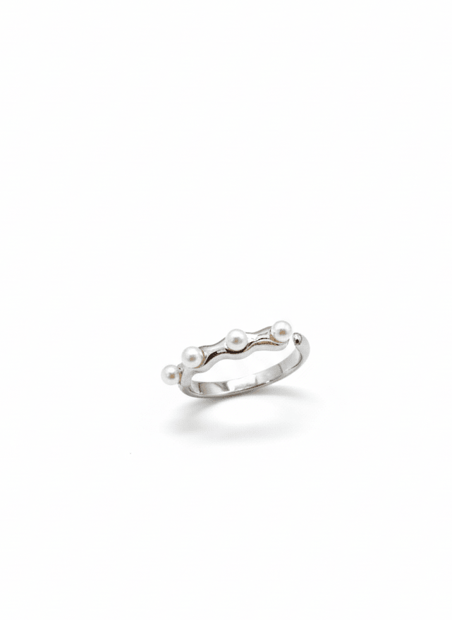 Pearl Wave Silver Ring - ZIORF