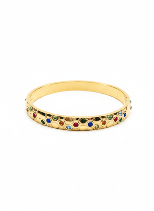 Rainbow Honeycomb Bangle - ZIORF