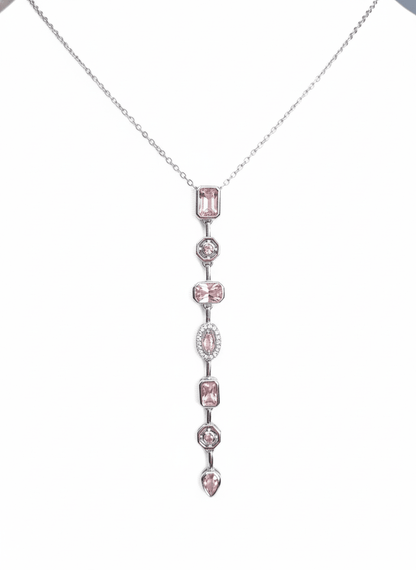 Rosaline Crystal Drop Necklace - ZIORF