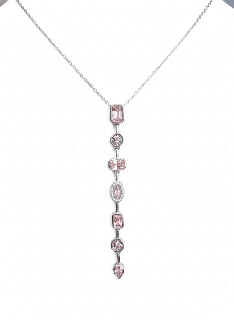 Rosaline Crystal Drop Necklace - ZIORF