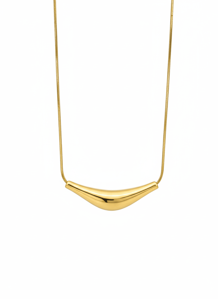 Sculpted Curve Bar Necklace - ZIORF