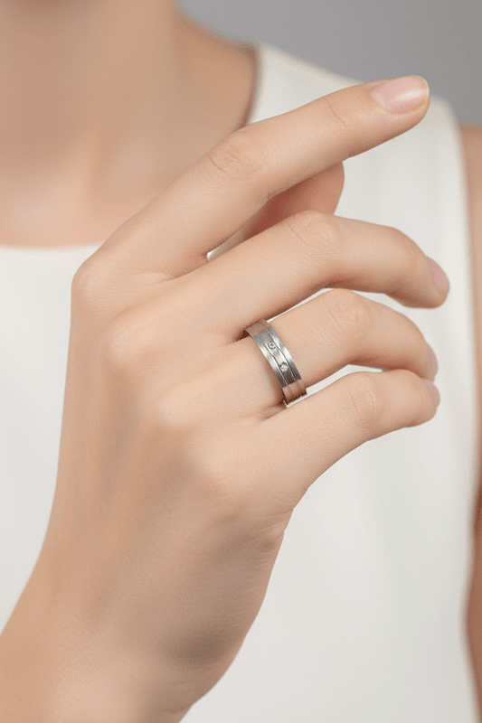 Silver Duo Crystal Band - ZIORF
