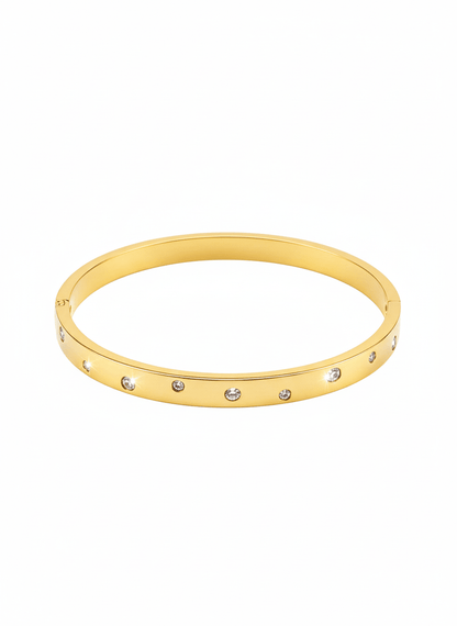 Sparkle Dot Classic Gold Bangle - ZIORF