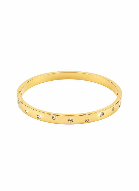 Sparkle Dot Classic Gold Bangle - ZIORF