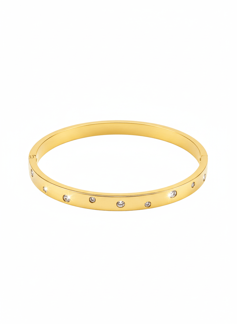 Sparkle Dot Classic Gold Bangle - ZIORF
